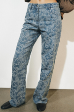 ДЖИНСЫ FLARE С ВЫСОКОЙ ПОСАДКОЙ И ЖАККАРДОМ — ZW COLLECTION — ZARA