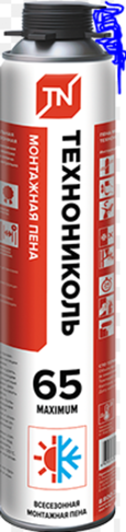 Пена монтажная "Технониколь" PRO 65 лит. MAXIMUM всесезонная (990гр/12шт)