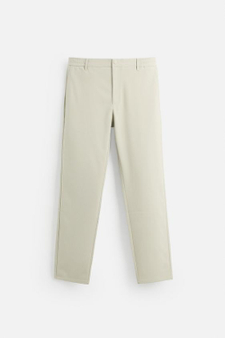 ZARA БРЮКИ SLIM FIT COMFORT, КАМЕННО-СЕРЫЙ