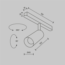 Трековый светильник Technical TR032-2-5W4K-M-BW