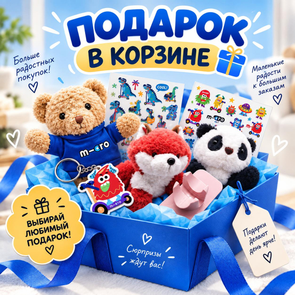 ПОДАРОК В КОРЗИНЕ