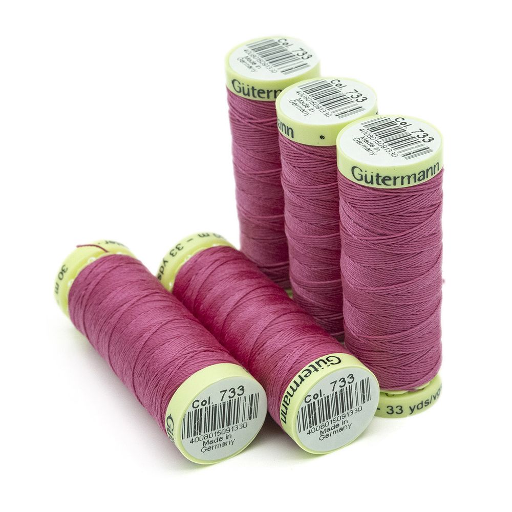 Нитки отделочные Gutermann Top Stitch 30 (30 метров), 5 кат. | 733 розовая фуксия