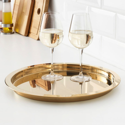 IKEA GLATTIS  (ИКЕА ГЛАТТИС)  -  Поднос, цвет латуни, 38 см