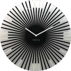 Настенные часы NeXtime Sticks black, стекло, 43 см, чёрные