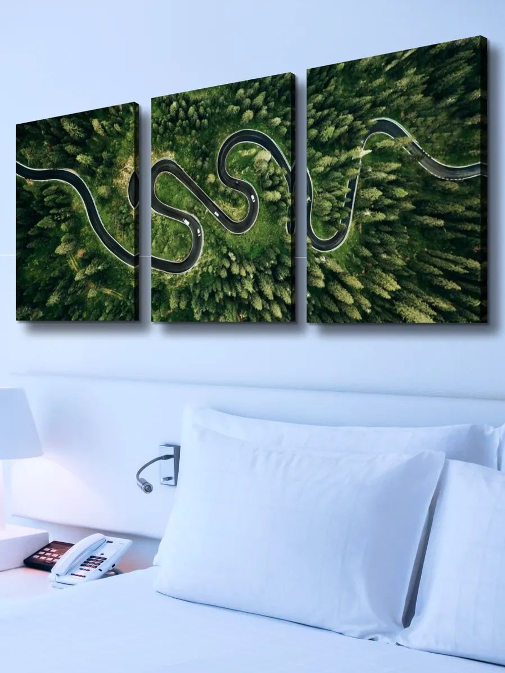 Картина Горный серпантин модульная 50x70см 3шт.