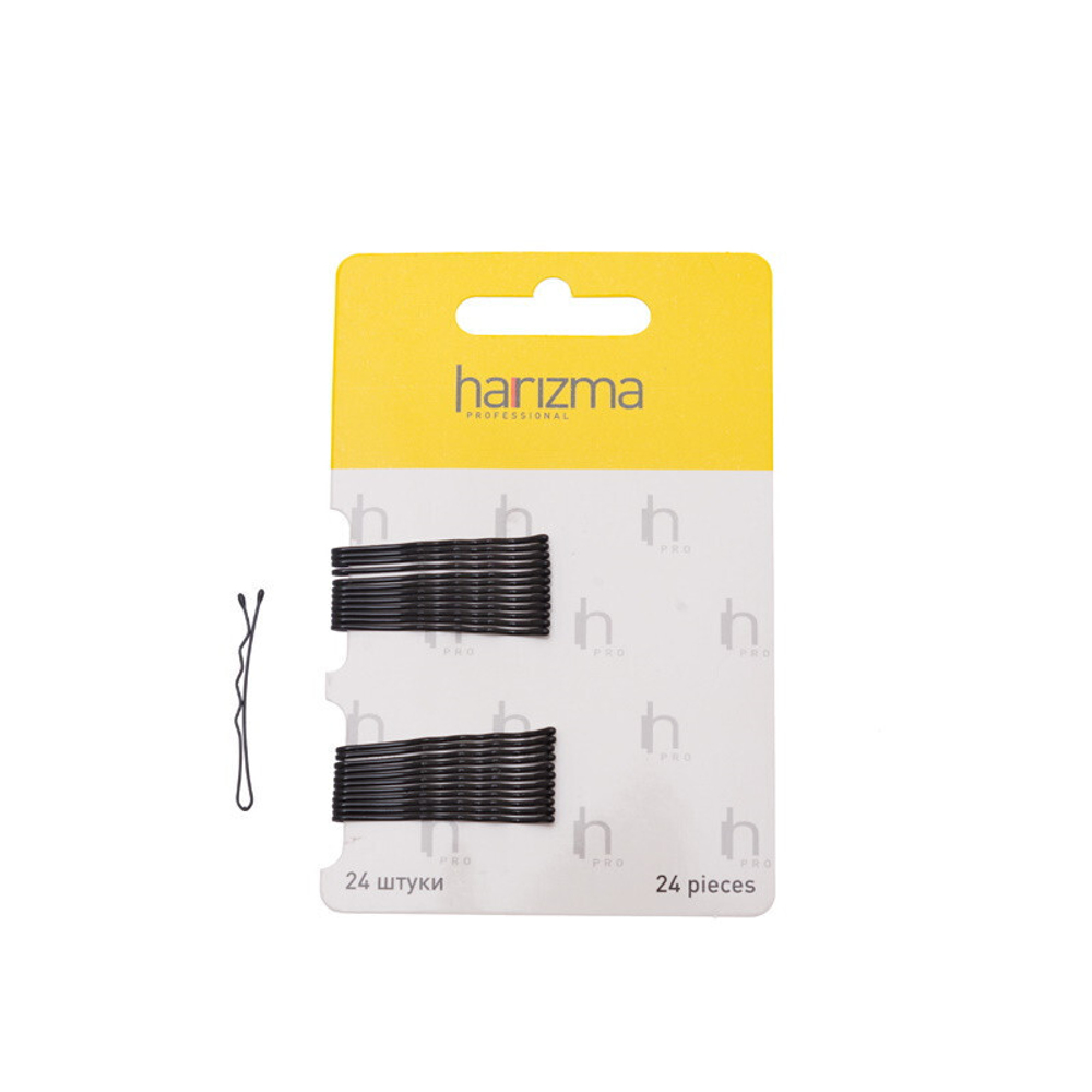 Harizma Невидимки-волна чёрные, 40 мм (24 шт) h10532-15