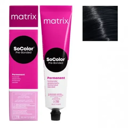 Matrix SoColor Pre-Bonded 1A Иссиня черный пепельный Крем-краска для волос, 90мл