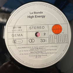 Винтажная виниловая пластинка LP La Bionda High Energy (Германия 1979)