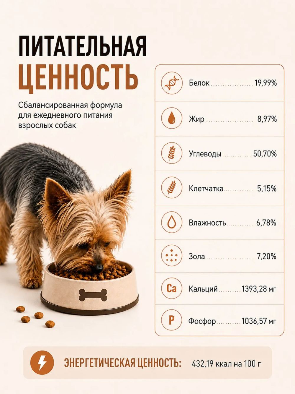 Сухой корм Shelly для собак средних и крупных пород с говядиной и яблоком