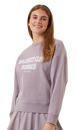 Женская теннисная толстовка Bj_rn Borg Ace Boyfriend Crew - purple dove