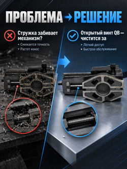 Тиски станочные QB 160 мм поворотные Q13160, ход 170 мм