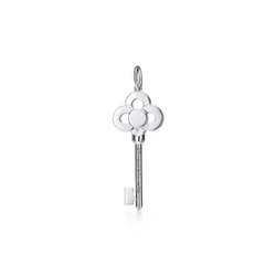 Кулон - ключ из белого золота 18k с бриллиантами, Tiffany 💠Crown key.