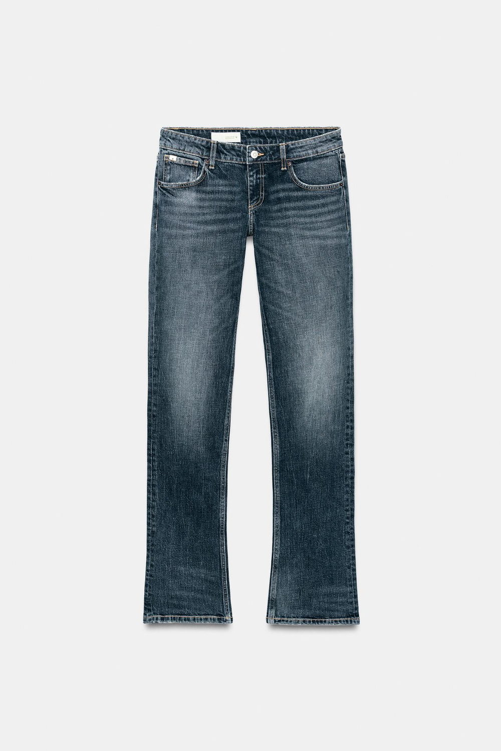 ZARA ДЖИНСЫ TRF SLIM FIT С НИЗКОЙ ПОСАДКОЙ, МОРСКОЙ СИНИЙ