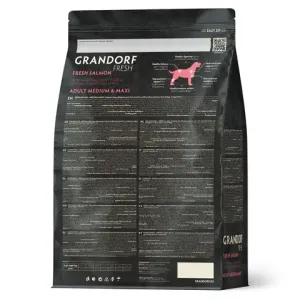 Сухой корм GRANDORF Fresh Dog Adult MED&MAXI Salmon&Sweet Potato для собак средних и крупных пород из свежего филе лосося с бататом