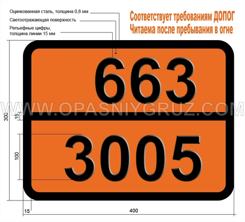Табличка Опасный груз 663-3005 ПЕСТИЦИД НА ОСНОВЕ ТИОКАРБАМАТОВ ЖИДКИЙ ТОКСИЧНЫЙ ЛЕГКОВОСПЛАМЕНЯЮЩИЙСЯ