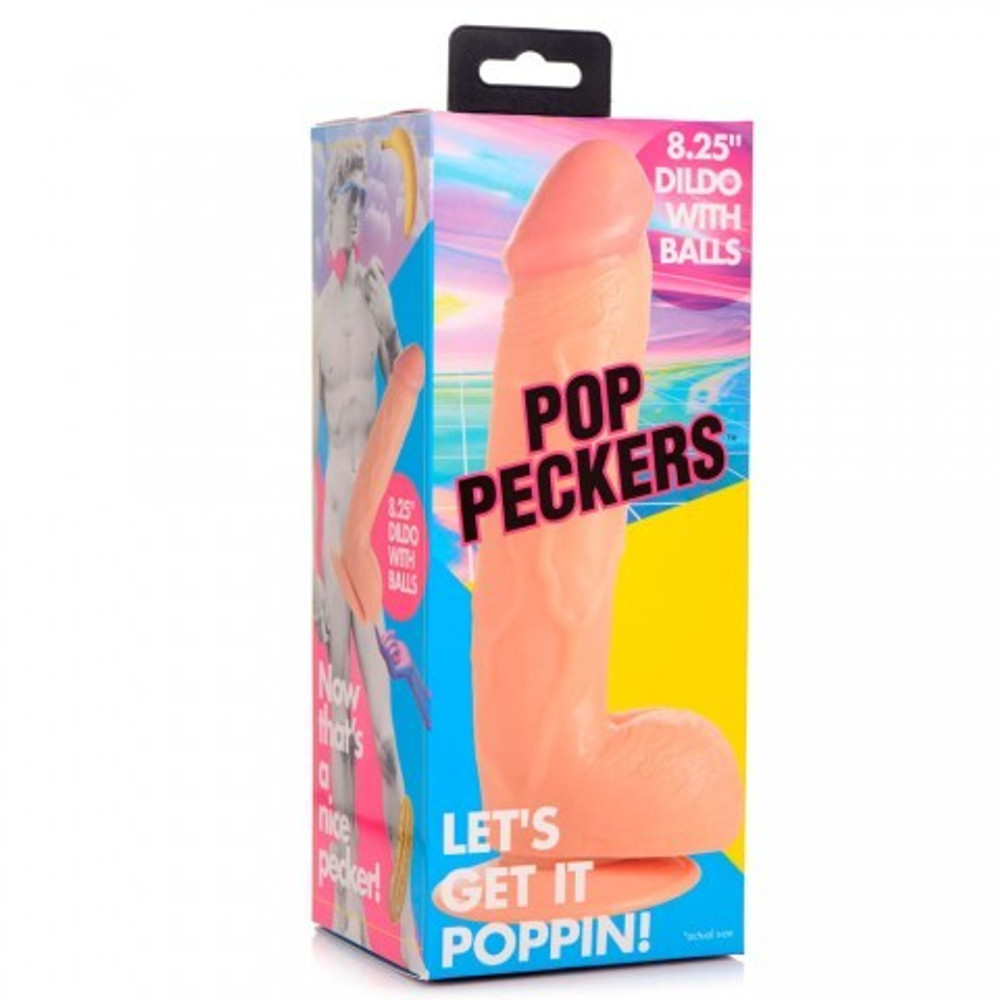 Реалистичный фаллоимитатор Pop Peckers (22,8×4,8 см) телесный