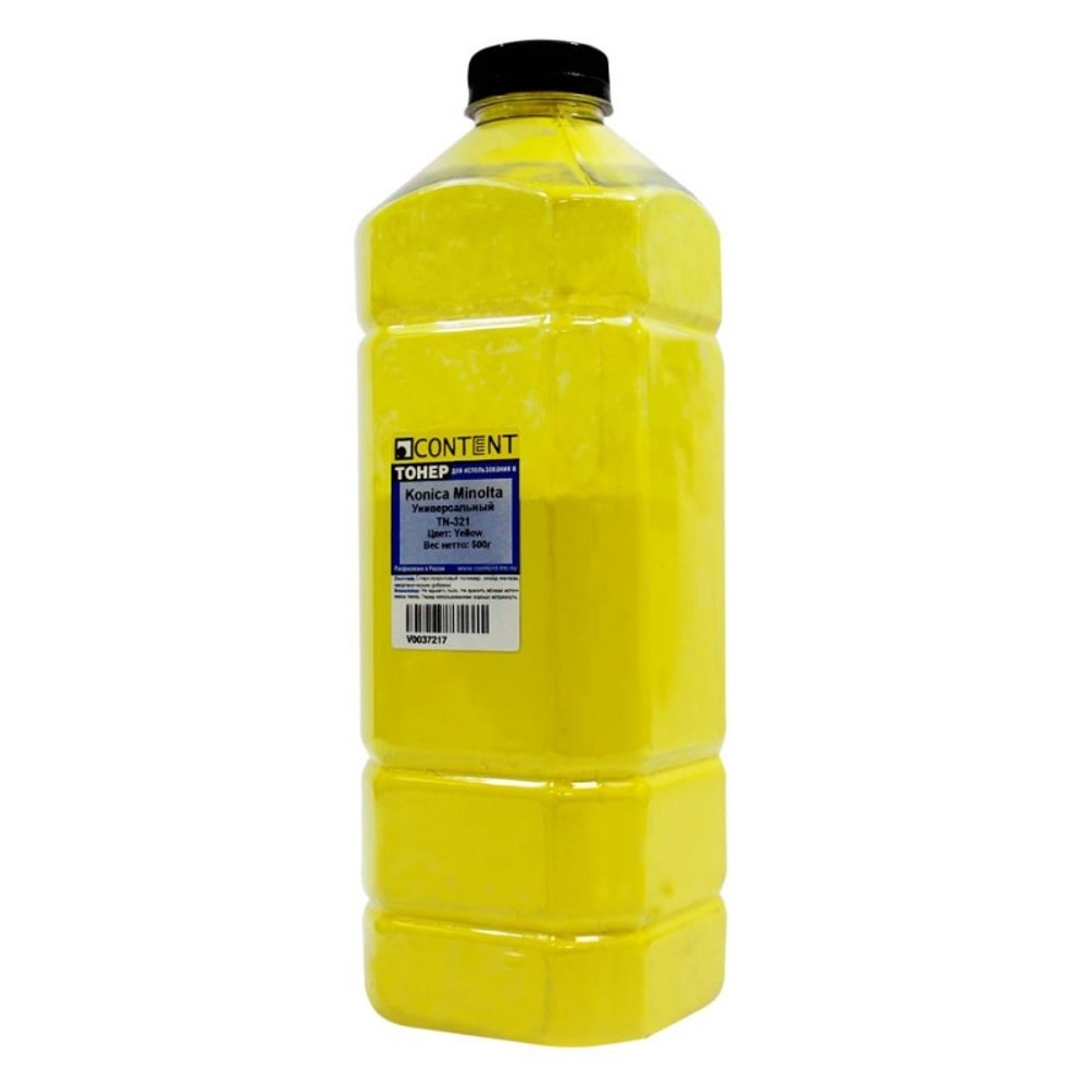 Тонер Content Универсальный для Konica Minolta TN-321, Yellow, 500 гр.