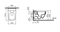 Безободковый подвесной унитаз Vitra D-Light, с бачком для чистящей жидкости Vitra Fresh