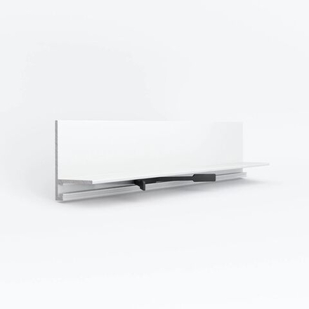 Микроплинтус L-образный белый муар алюминиевый Laconistiq Micro-L MAX 36x16x2450 мм