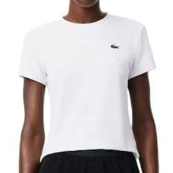 Женская теннисная футболка Lacoste Slim Fit Ultra Dry Stretch Sport - white