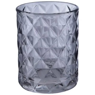 Стакан для ванной комнаты CRYSTALITE (стекло), цвет: серый