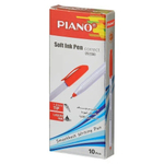 Ручка шариковая, масляная, Piano, красные чернила, серия "Piano Сorrect", белый корпус