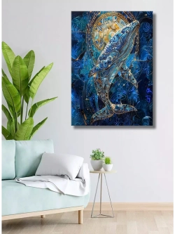 Картина "Космический кит", галерейная 50х70см 1шт.