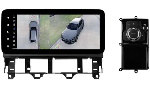 Магнитола для Mazda 6 GG 2002-2007, Atenza (джойстик в комплекте) - Teyes LUX ONE 360 монитор 12.3", Android 10, Быстрая, CarPlay, 4G SIM-слот, 4 камеры в комплекте