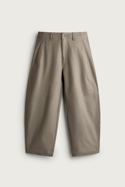 ZARA БРЮКИ BALLOON FIT, СЕРО-КОРИЧНЕВЫЙ