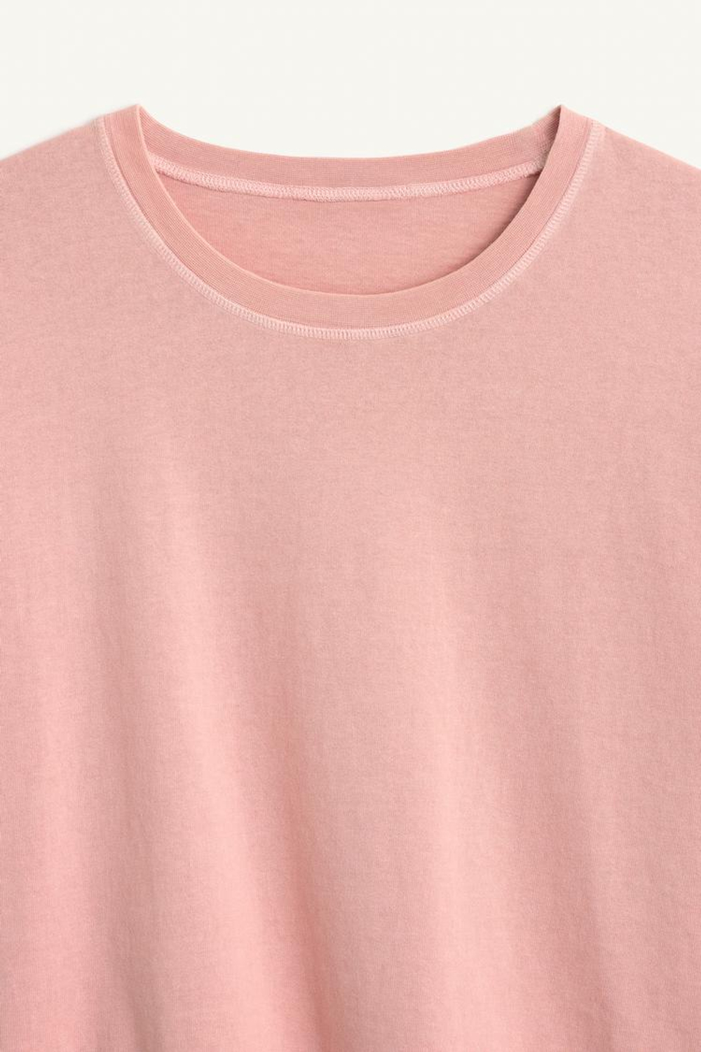 ZARA ФУТБОЛКА ИЗ 100% ХЛОПКА, БЛЕДНО-РОЗОВЫЙ