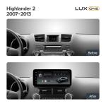 Магнитола для Toyota Highlander 2 XU40 2007-2013 (поддержка JBL, рамка LUX) - Teyes LUX ONE 360 монитор 12.3" 2K QLED на Android 10, Быстрая, CarPlay, 4G SIM-слот, 4 камеры в комплекте