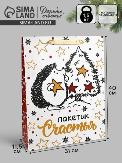 Пакет подарочный новогодний «Пакетик счастья»