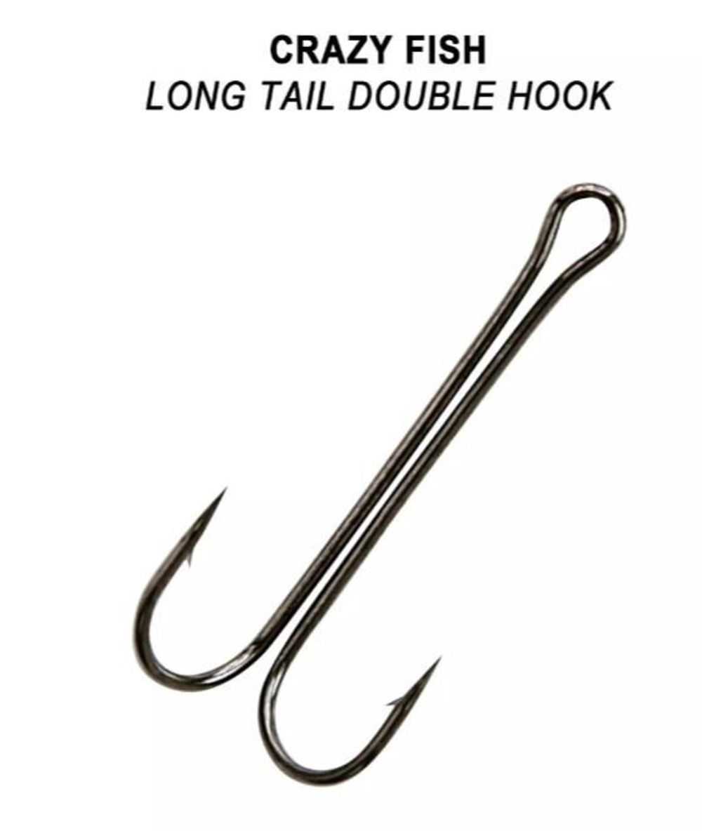 Двойной крючок Crazy Fish Long Tail Double Hook №6 5 шт