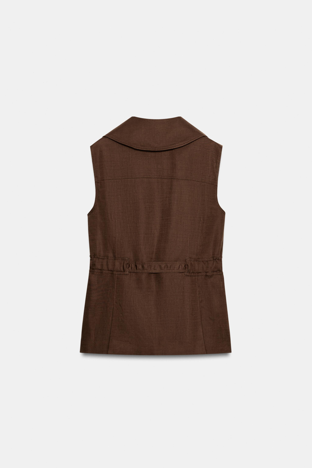 ЛЬНЯНОЙ ЖИЛЕТ С ПОЯСОМ — ZARA