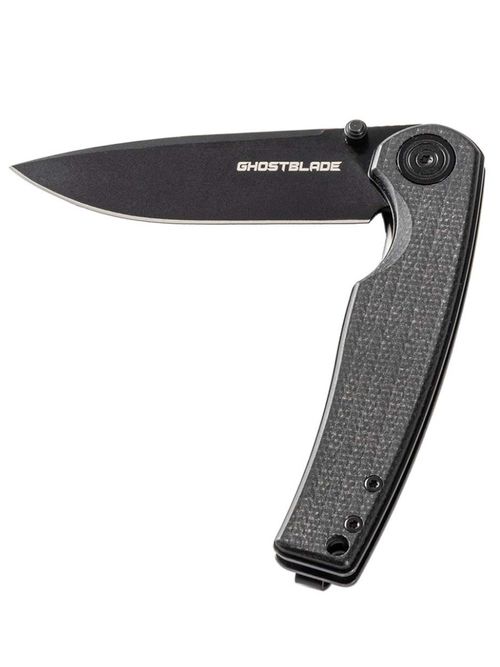 Нож складной GhostBlade Moroi, сталь D2, 58-62 HRC, Spear-point, рукоять микарта чёрная, замок Liner lock, 96 г