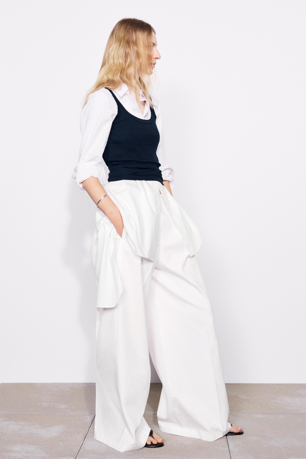ТОП В РУБЧИК ИЗ ХЛОПКА — ZARA