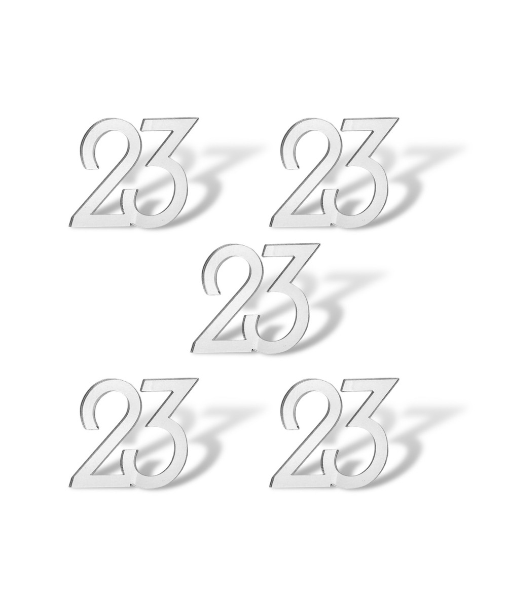 Топпер Мини надпись  "23" №1 (4см) 5шт акрил