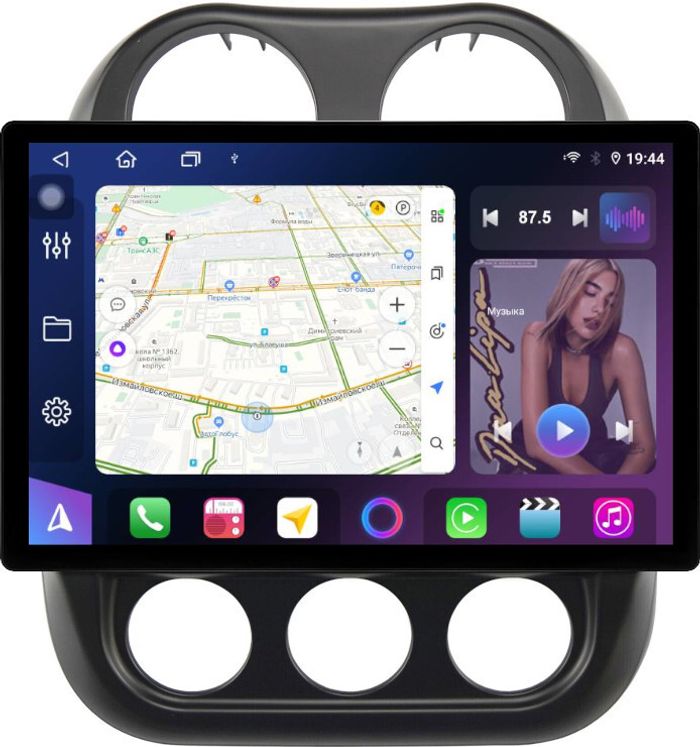 Магнитола для Jeep Compass 2011-2015 - FarCar BX877 монитор 13" 2K QLED на Android 13, Быстрая, CarPlay, 4G SIM-слот