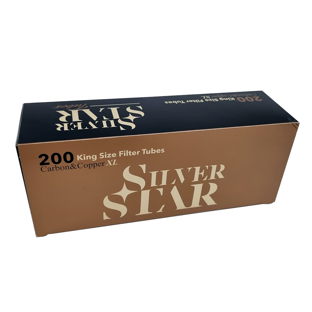 Гильзы для сигарет "Silver Star" Dual Copper and Carbon Extra Long 24мм 200шт.