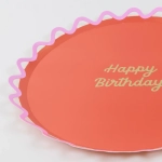 Тарелки маленькие с волнистым краем "С Днем Рождения" [Happy Birthday] 8 шт. (21,6 см)