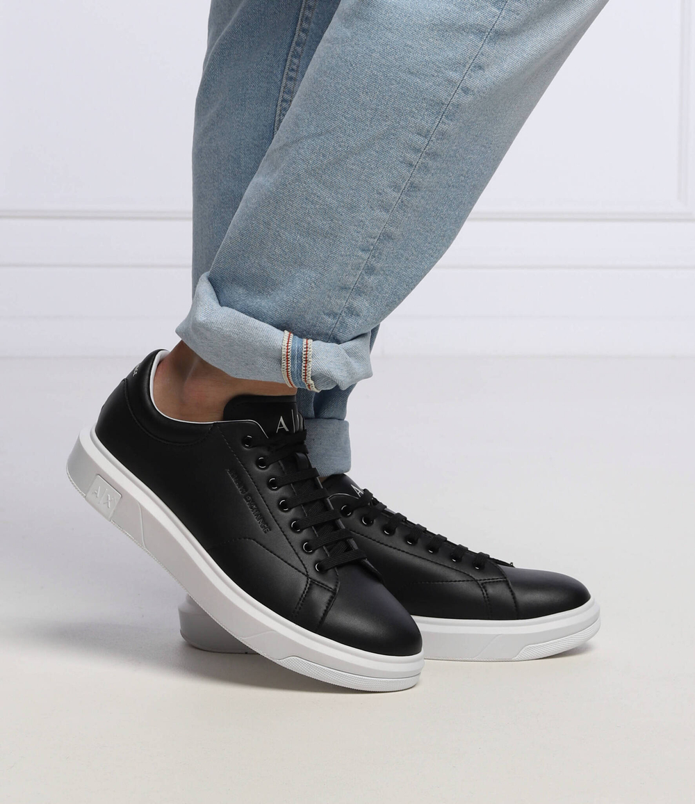 Skórzane trampki ENGLISH Armani Exchange - черный(XUX123 XV534)