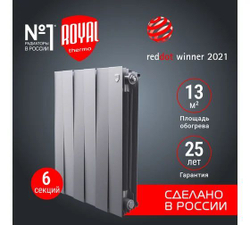 Радиатор Royal Thermo PianoForte 500/Silver Satin - 6 секц. НС-1176340