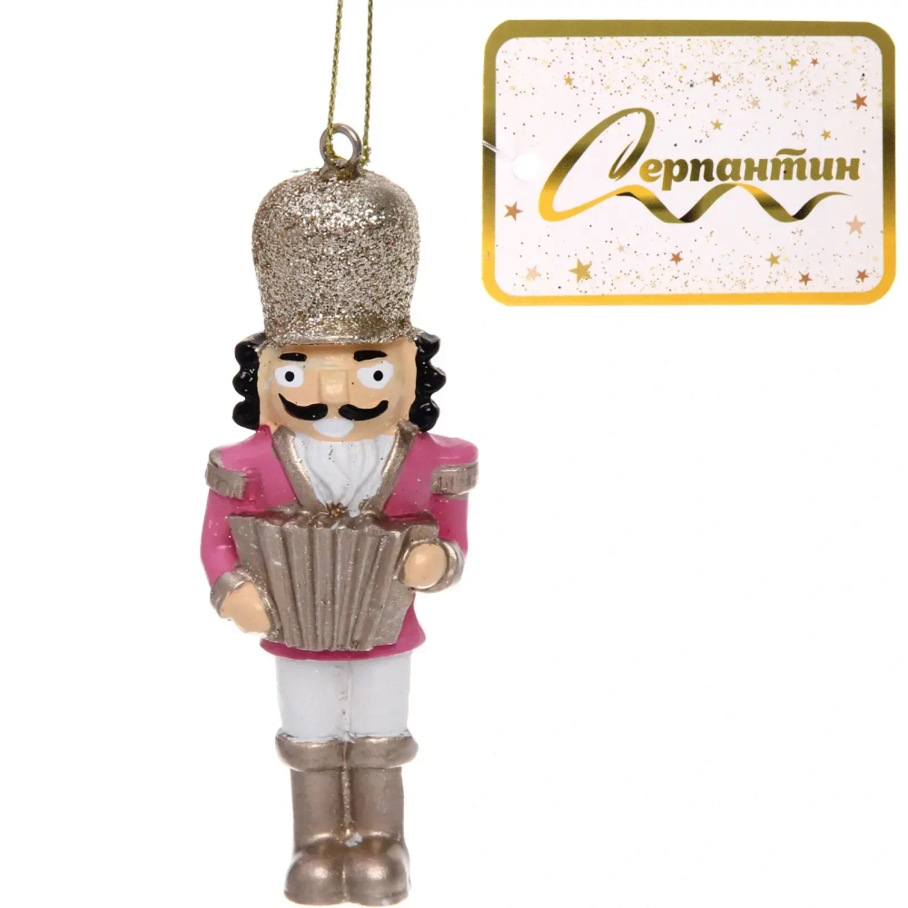 Ёлочная игрушка «Солдат с баяном» 10*3 см
