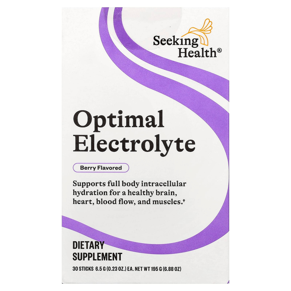 Seeking Health, Optimal Electrolyte, со вкусом ягод, 30 стиков, 6,53 г (0,23 унции) каждый