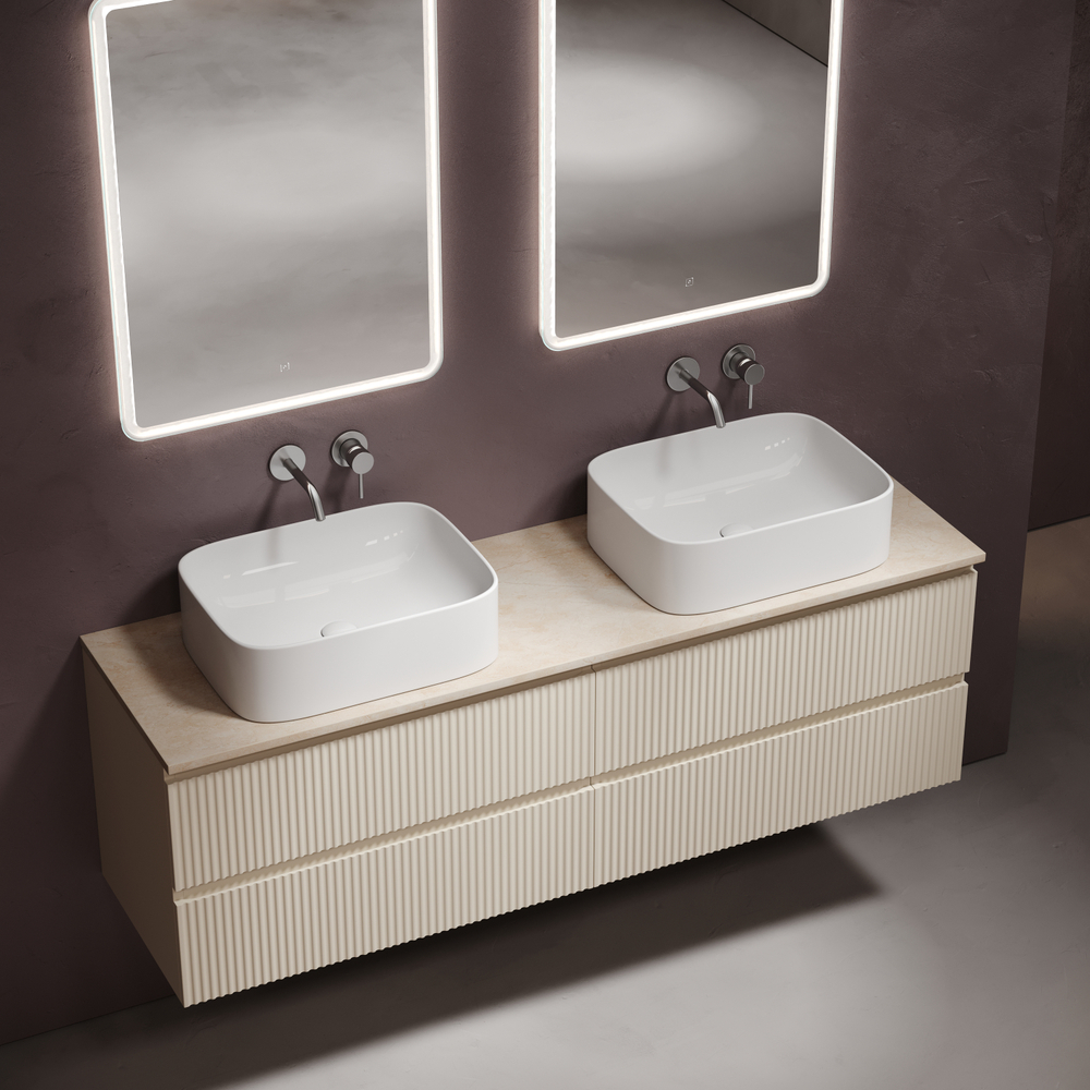 Sancos Столешница для ванной комнаты из керамогранита SANCOS Kreman 1600х460 c отверстием под смеситель, арт.TT160A2X