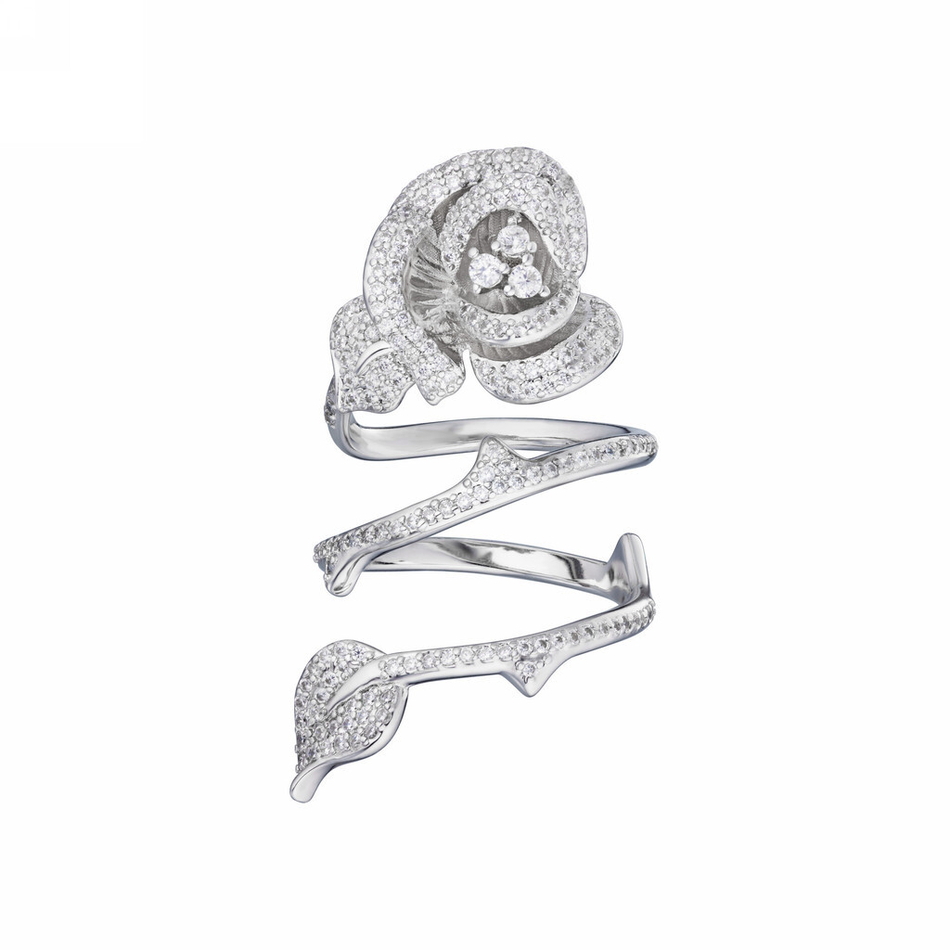 Кольцо-роза большое — Caviar Jewellery, серебро