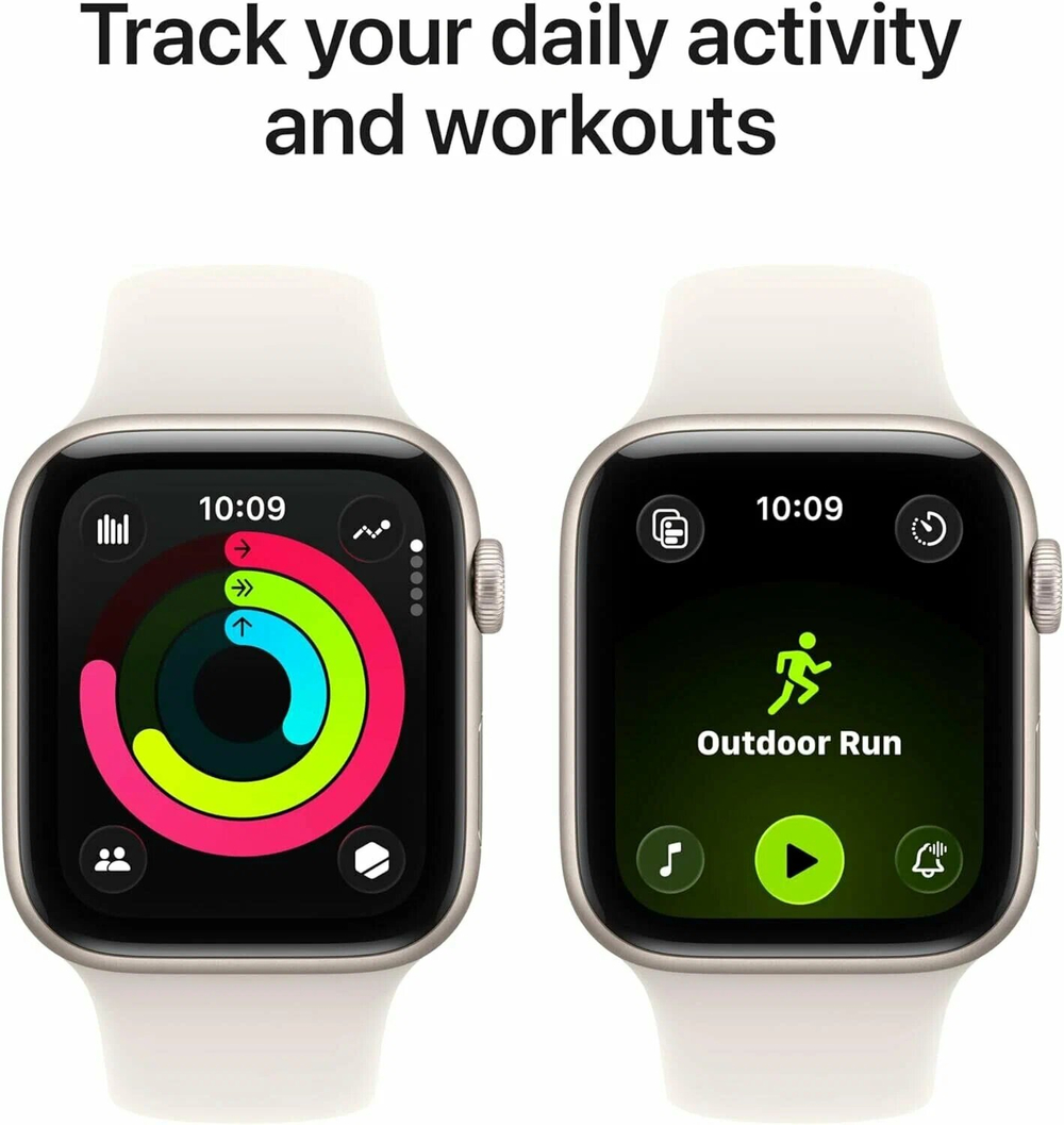 Умные часы Apple Watch SE 3 GPS 44 мм, Starlight Aluminium, Starlight Sport Band, S/M