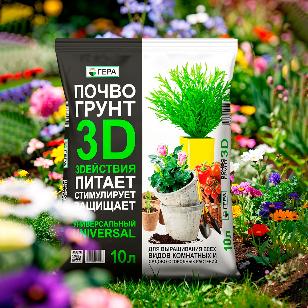 Грунт 10л ГЕРА 3D+ Универсальный