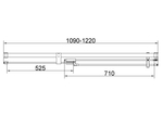 Душевая дверь Vincea Экстенза (Extenza) VDP-4EX1112CLGM, 1100/1200, вороненая сталь, стекло прозрачное