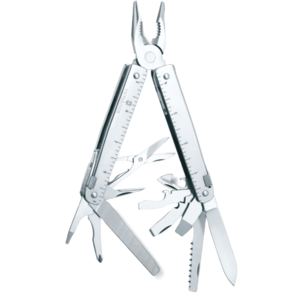 Мультитул Victorinox SwissTool Plus 38, 115 мм, 38 функций, кожаный чехол